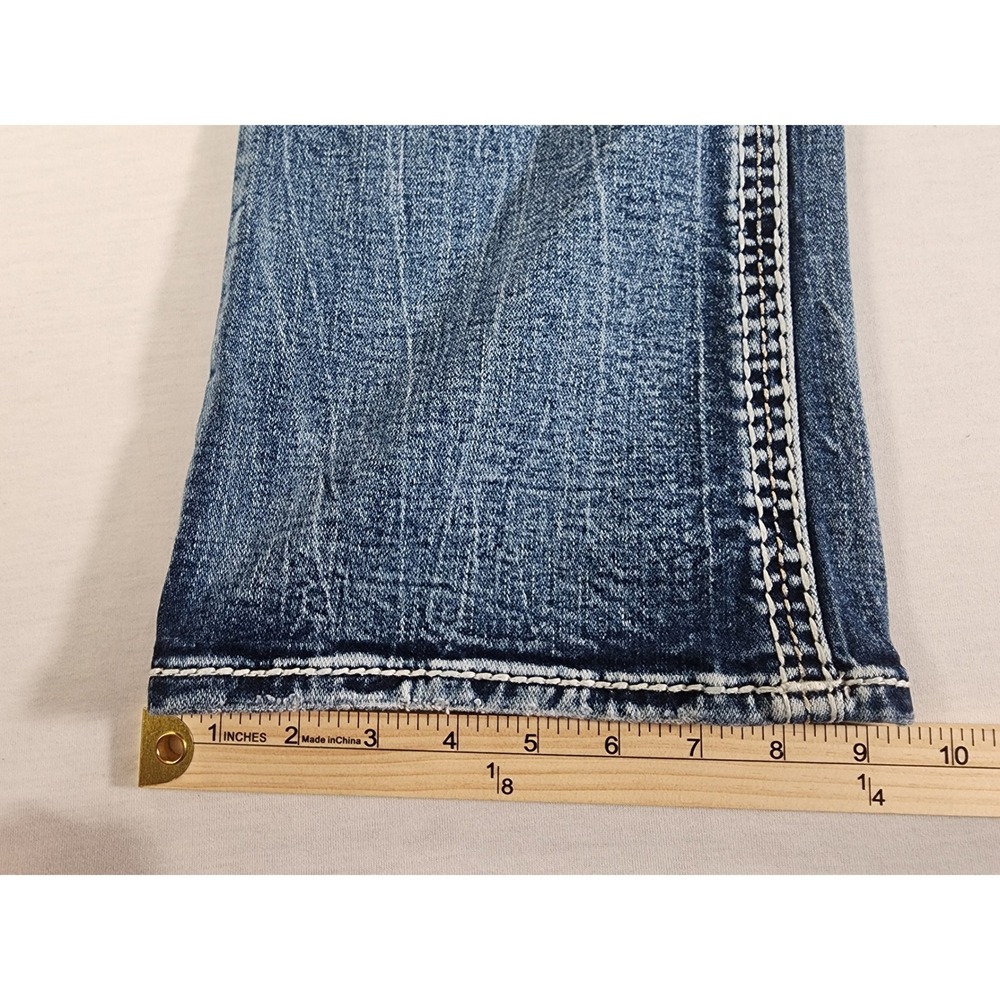 Rock Revival Ferry Easy Boot Jeans Womens 31 Blue Thick Stitch Y2K Western Denim - Picture 3 of 13